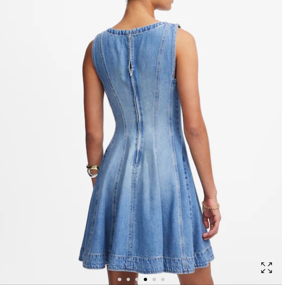 Madewell Circle Mini Dress Airy Denim NV344 Size XS NWT - Picture 3 of 9